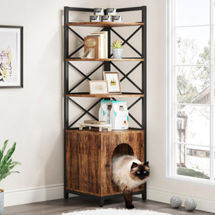 Corner cat litter top box furniture